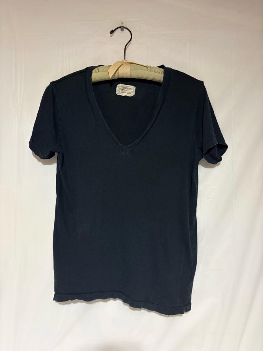 Current/Elliott Deep V Short Sleeve Tee - Navy